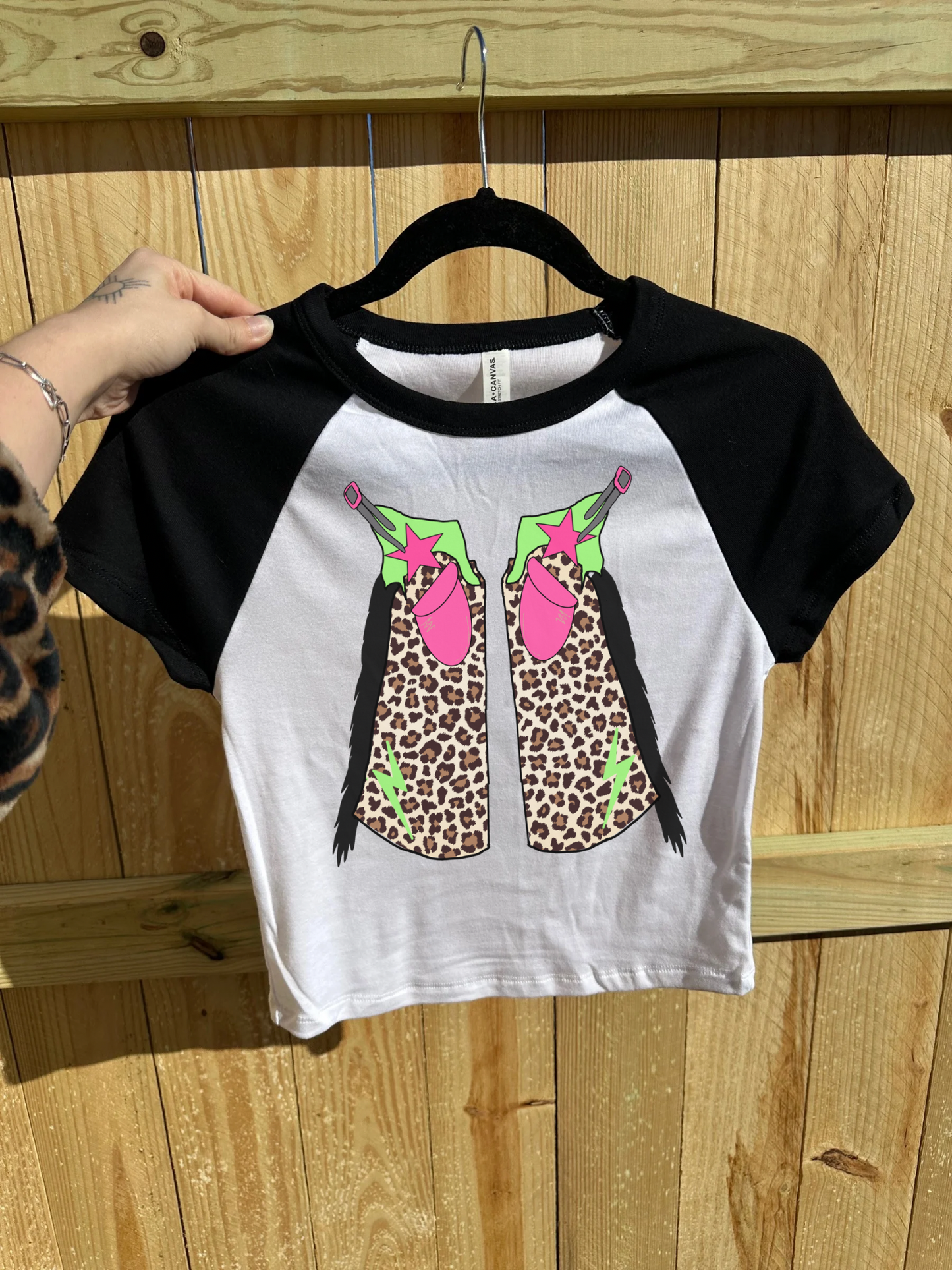 Leopard Chaps Baby Tee