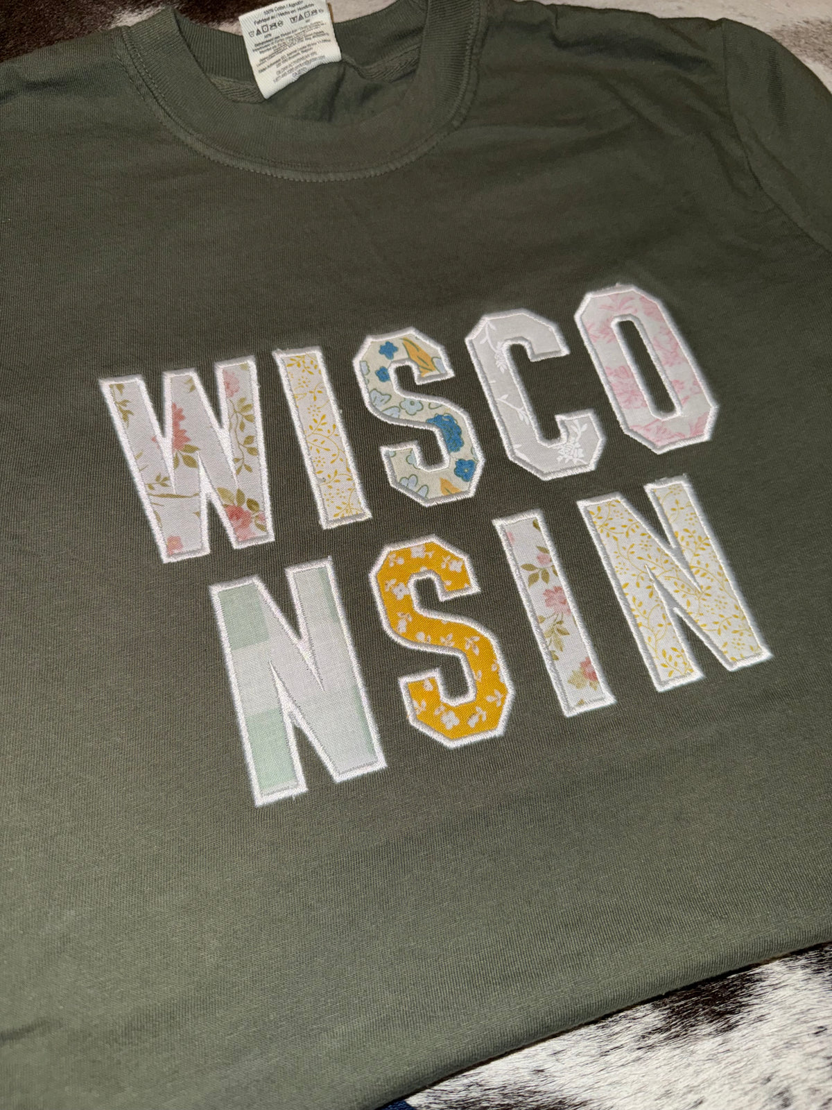 Embroidered Floral Wisconsin Tee