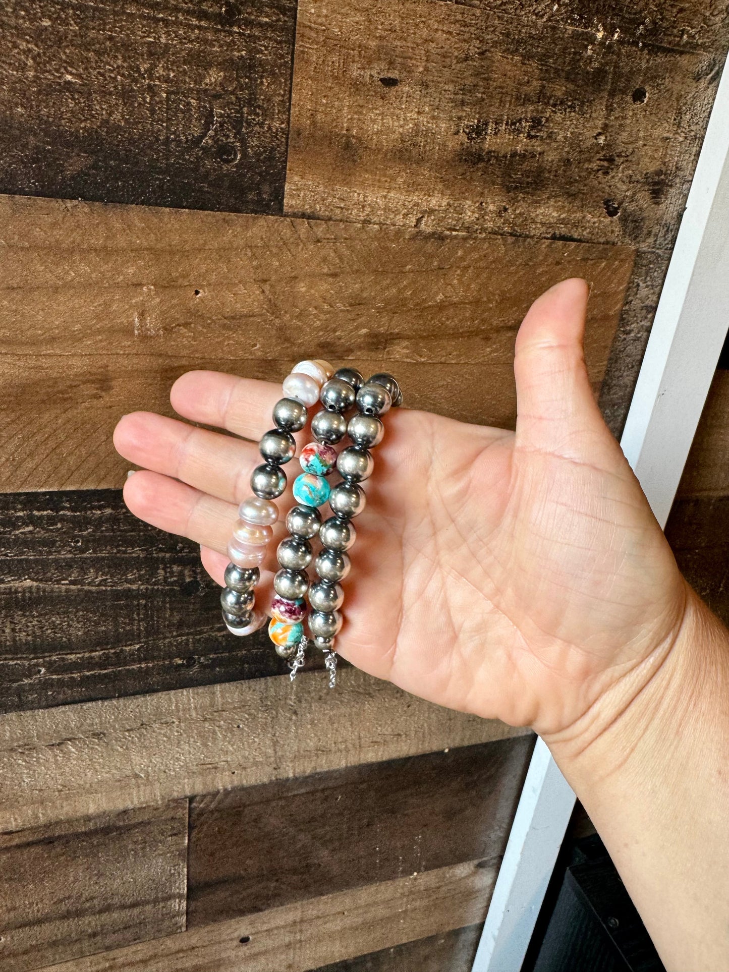 10 mm Sterling Silver Pearl Bracelet