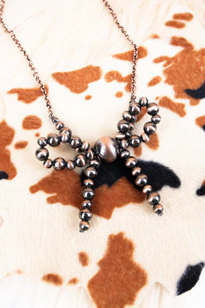 Sadie Copper Pearl Bow Necklace