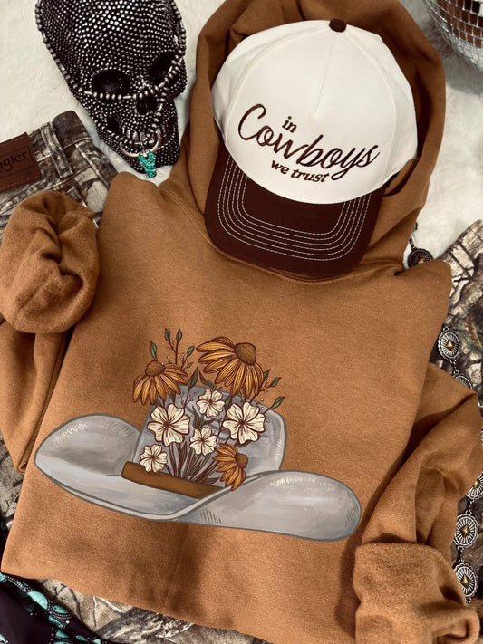 Floral Cowboy Hat Crewneck