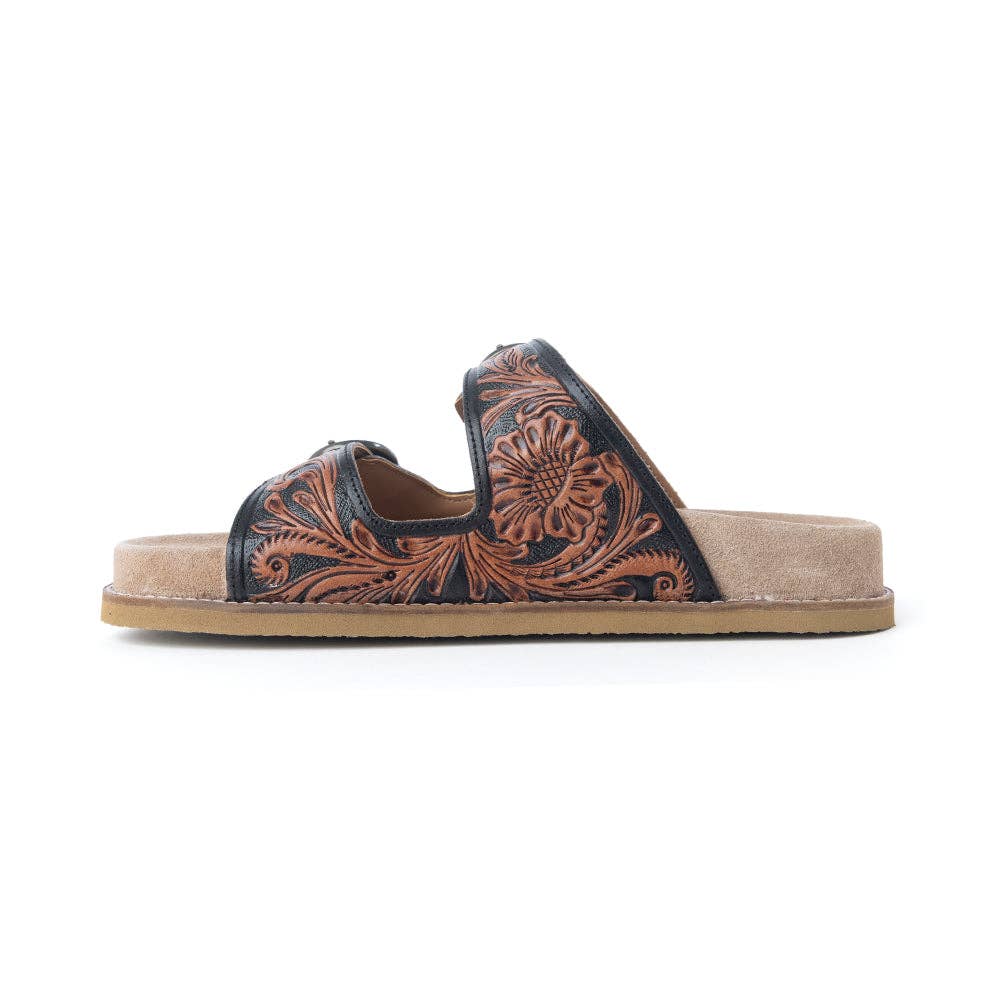 Bronzed Brown Leather Sandals