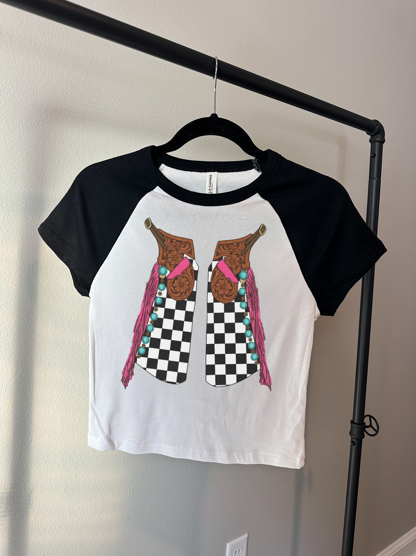 Checkered Chaps Baby Tee