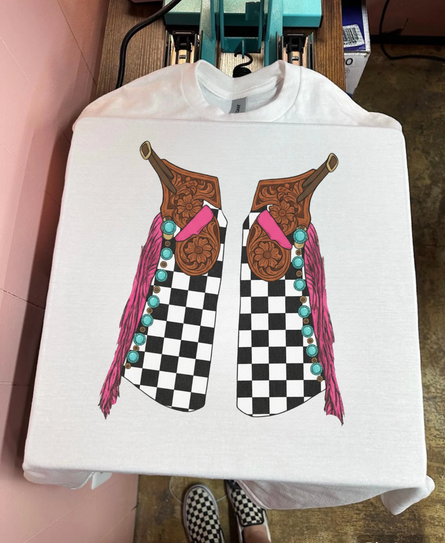 Checkered Chaps TEE or CREWNECK