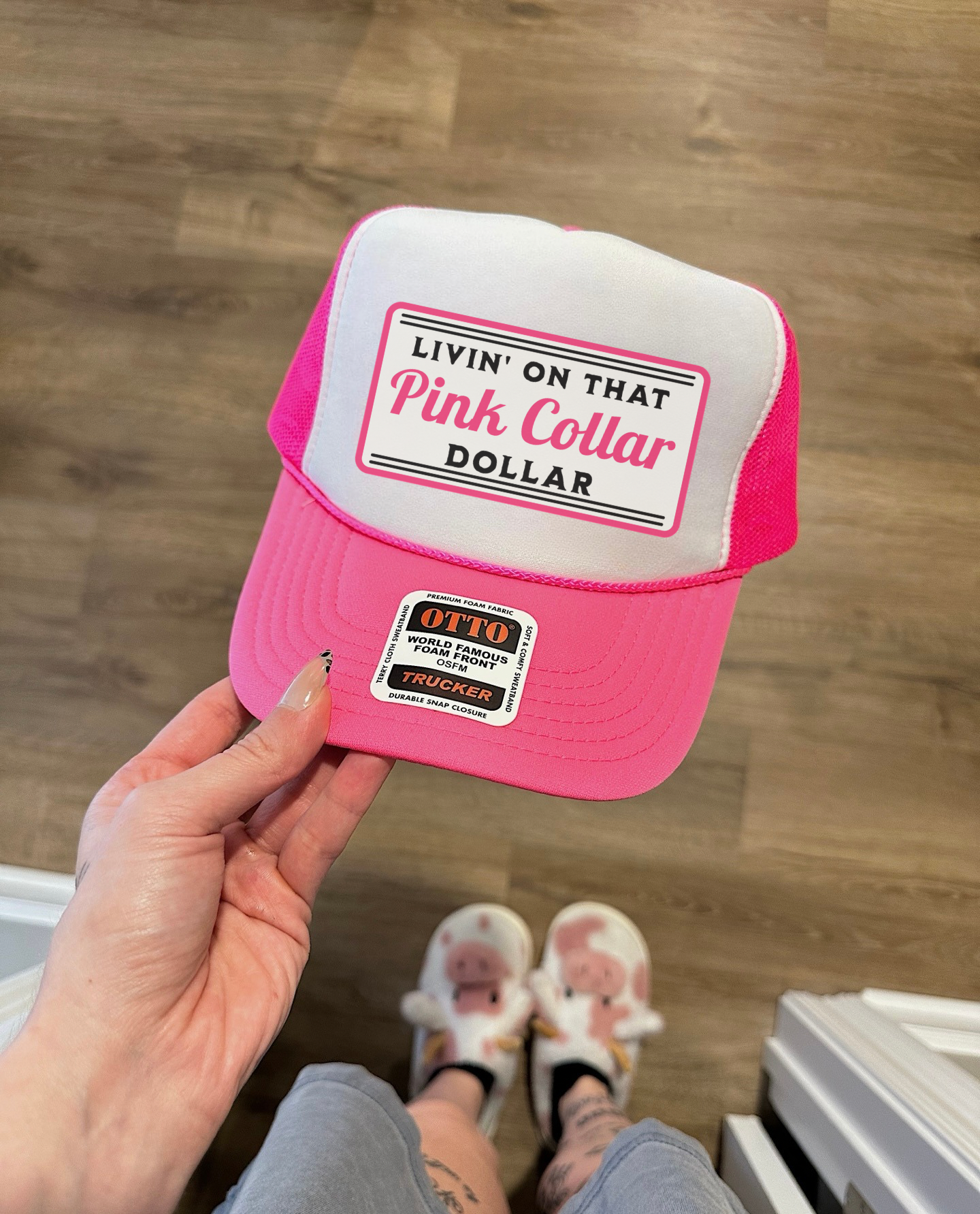 Pink Collar Dollar Trucker Hat (Multiple Color Options)