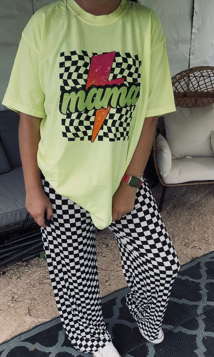 Checkered Wide Leg Pants