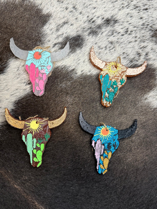 Sunset Bullskull Car Freshies