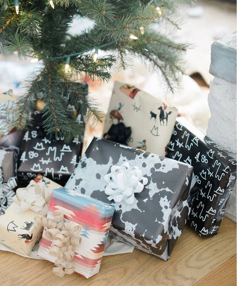 Black Cowhide Wrapping Paper