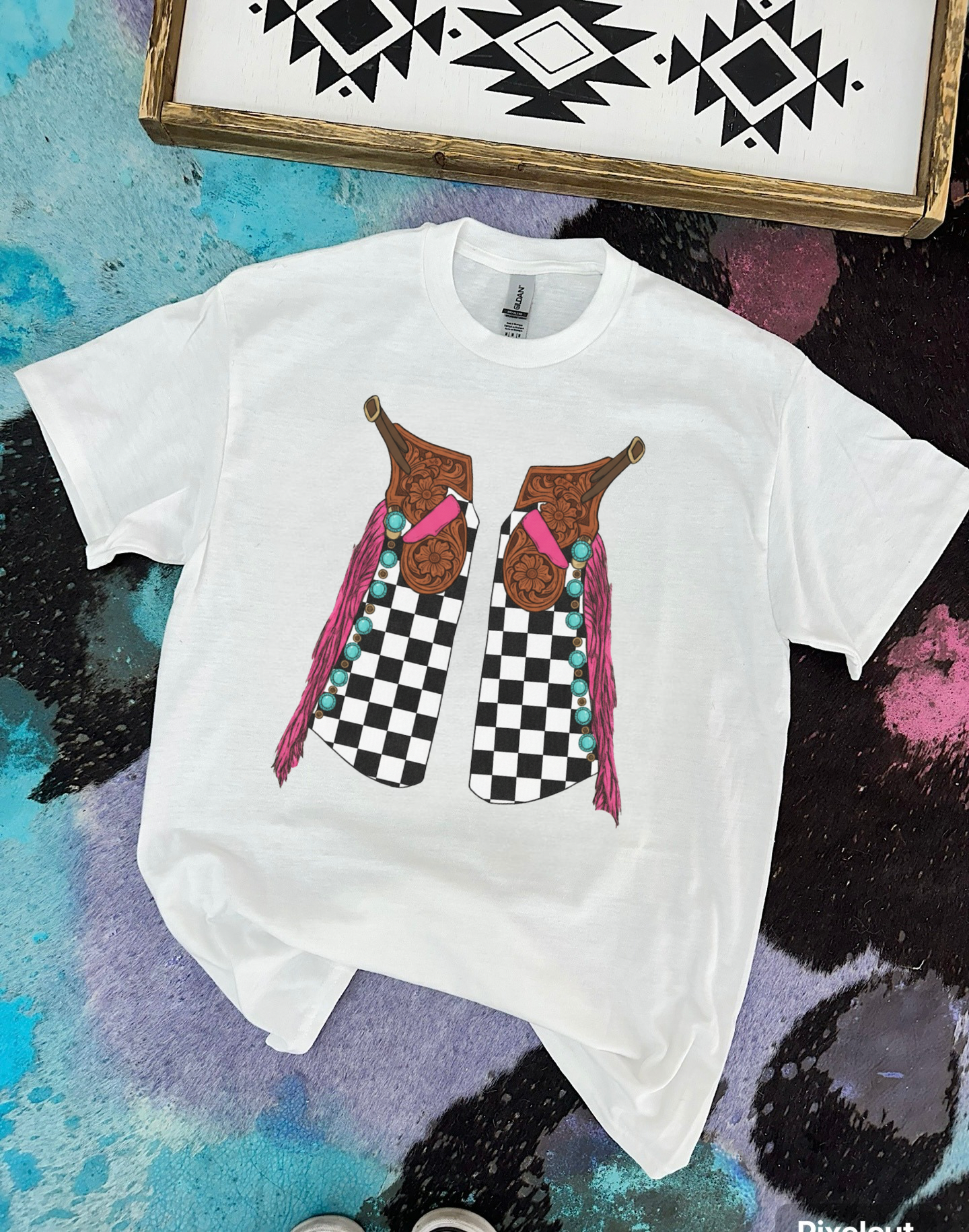 Checkered Chaps TEE or CREWNECK