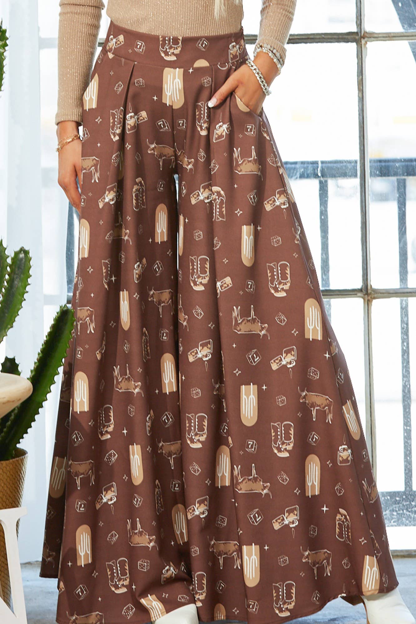 Test Your Luck Wide Leg Flare Pants