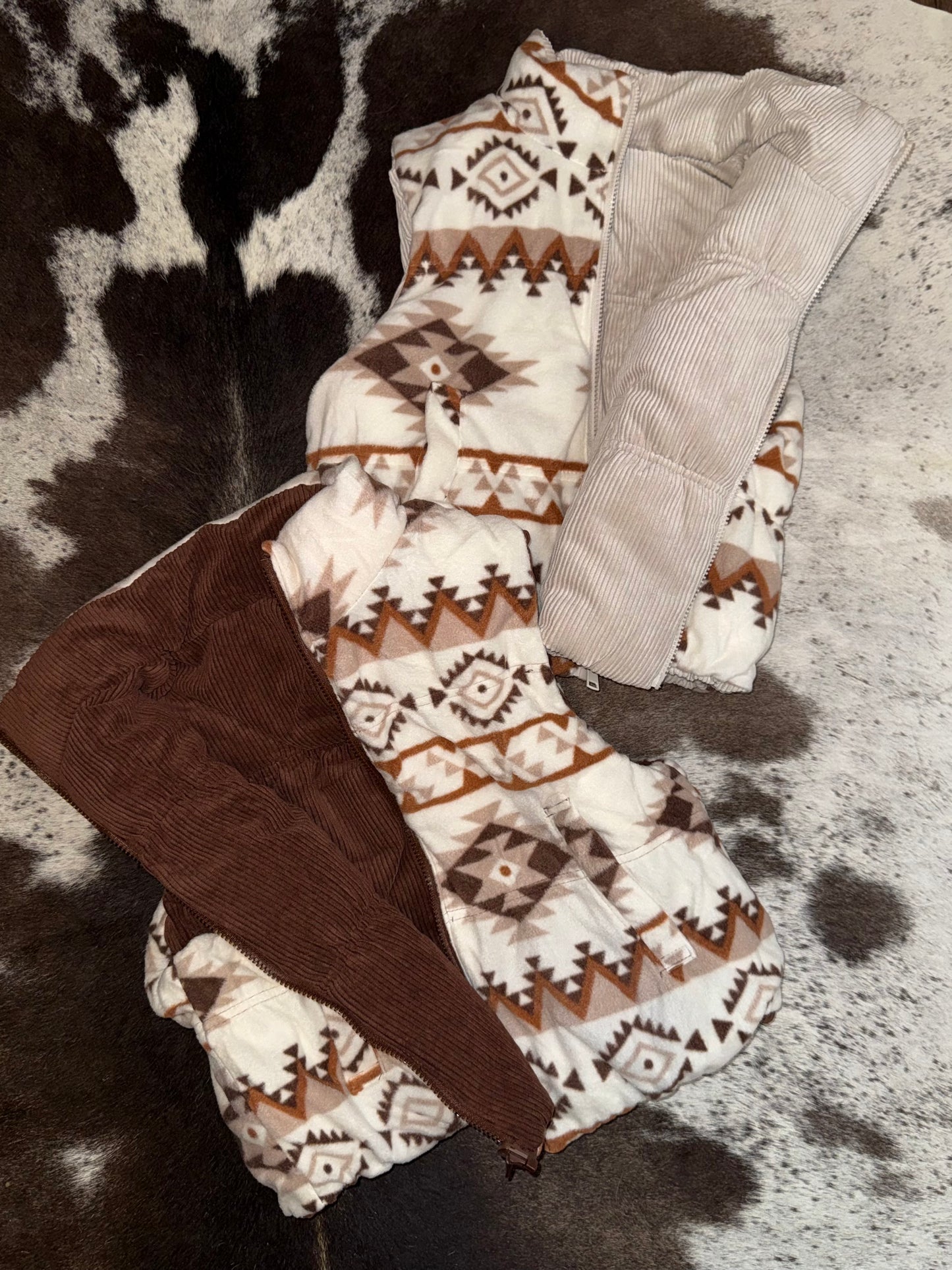 The “Harlow” Aztec Reversible Vest