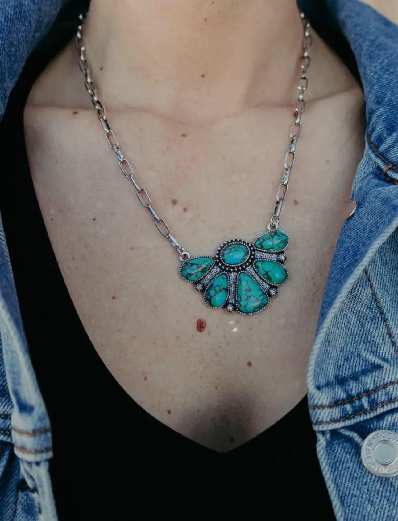 Turquoise Tombstone Necklace