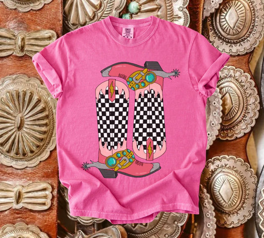 Checkered Boots Tee
