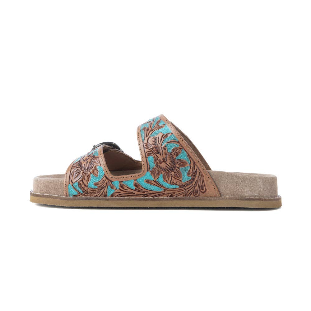 Sagewave Blue Leather Sandals