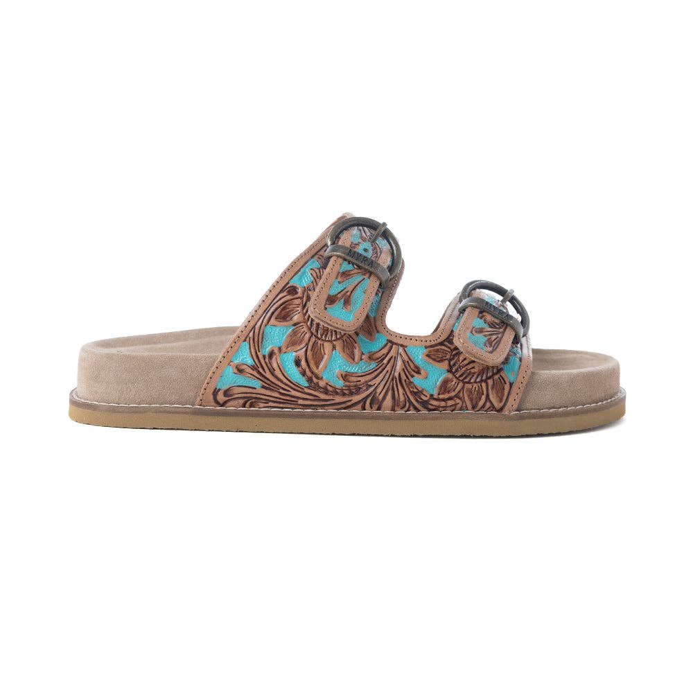 Sagewave Blue Leather Sandals