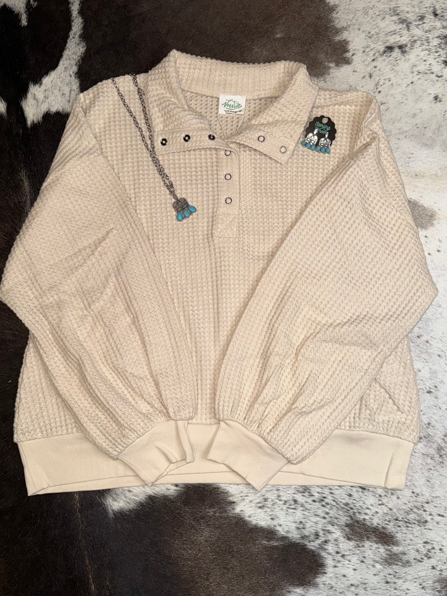 Oversized Waffle Knit Top