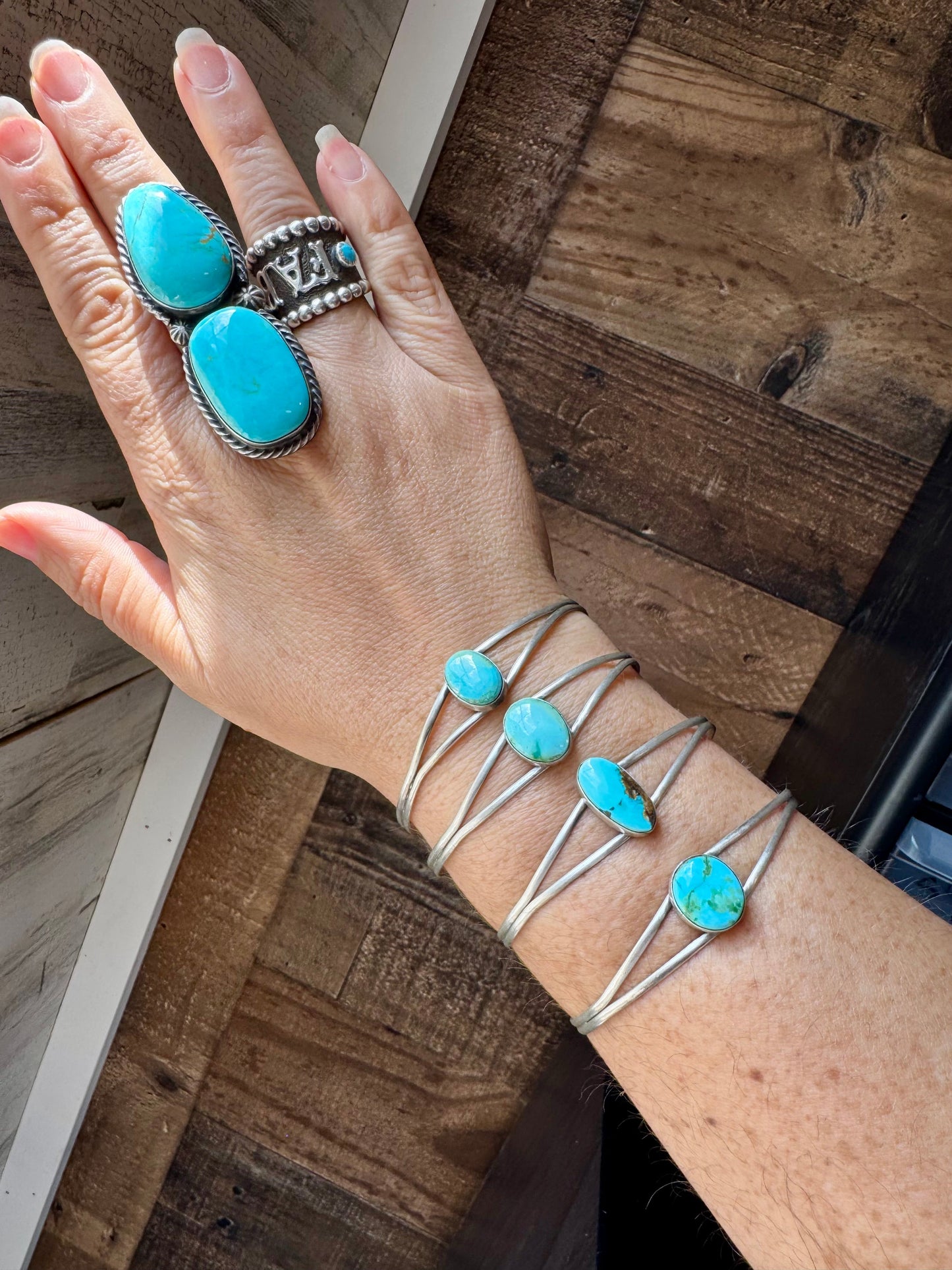 Sonoran Gold Turquoise Cuff – Sterling Silver – Native Made – Made in USA