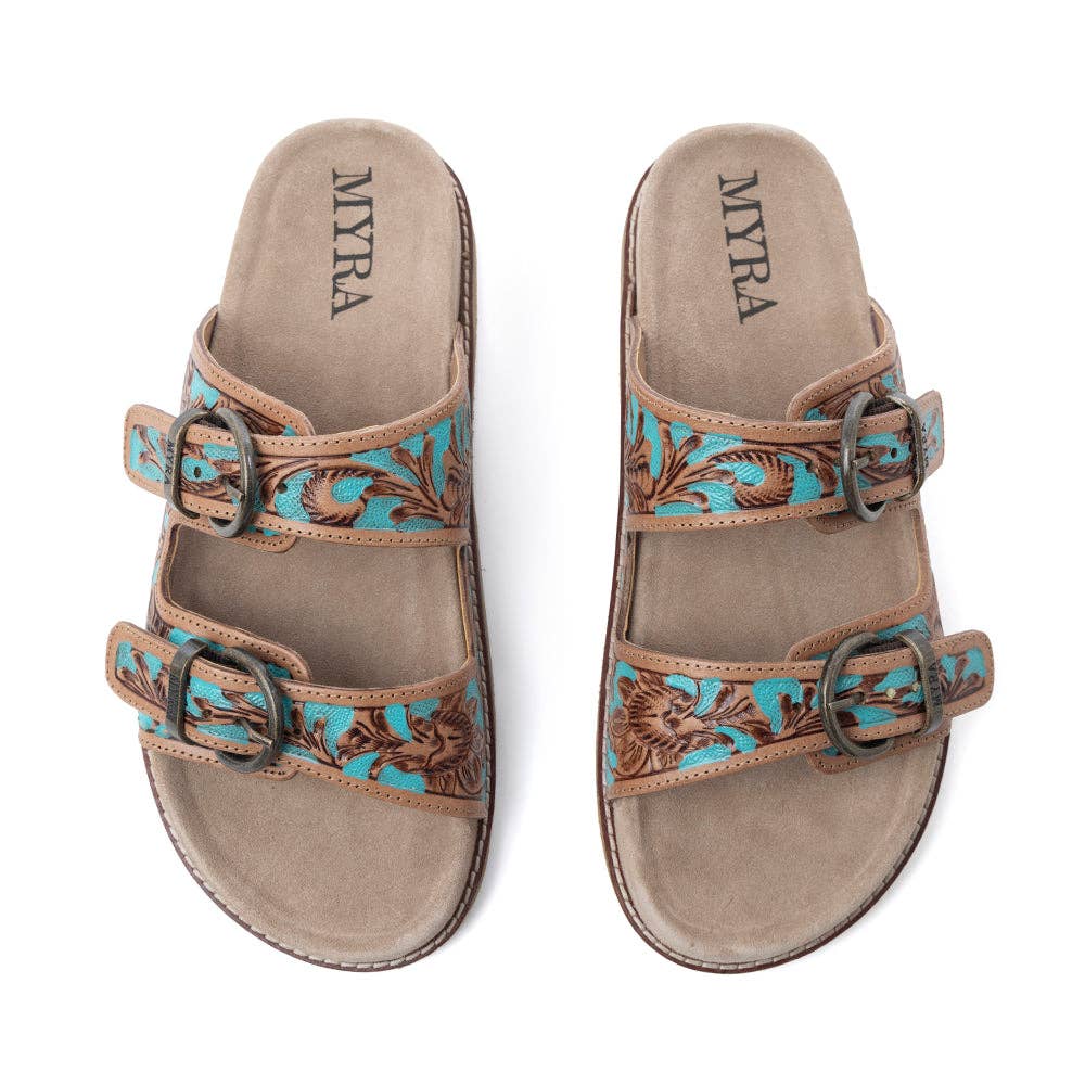 Sagewave Blue Leather Sandals