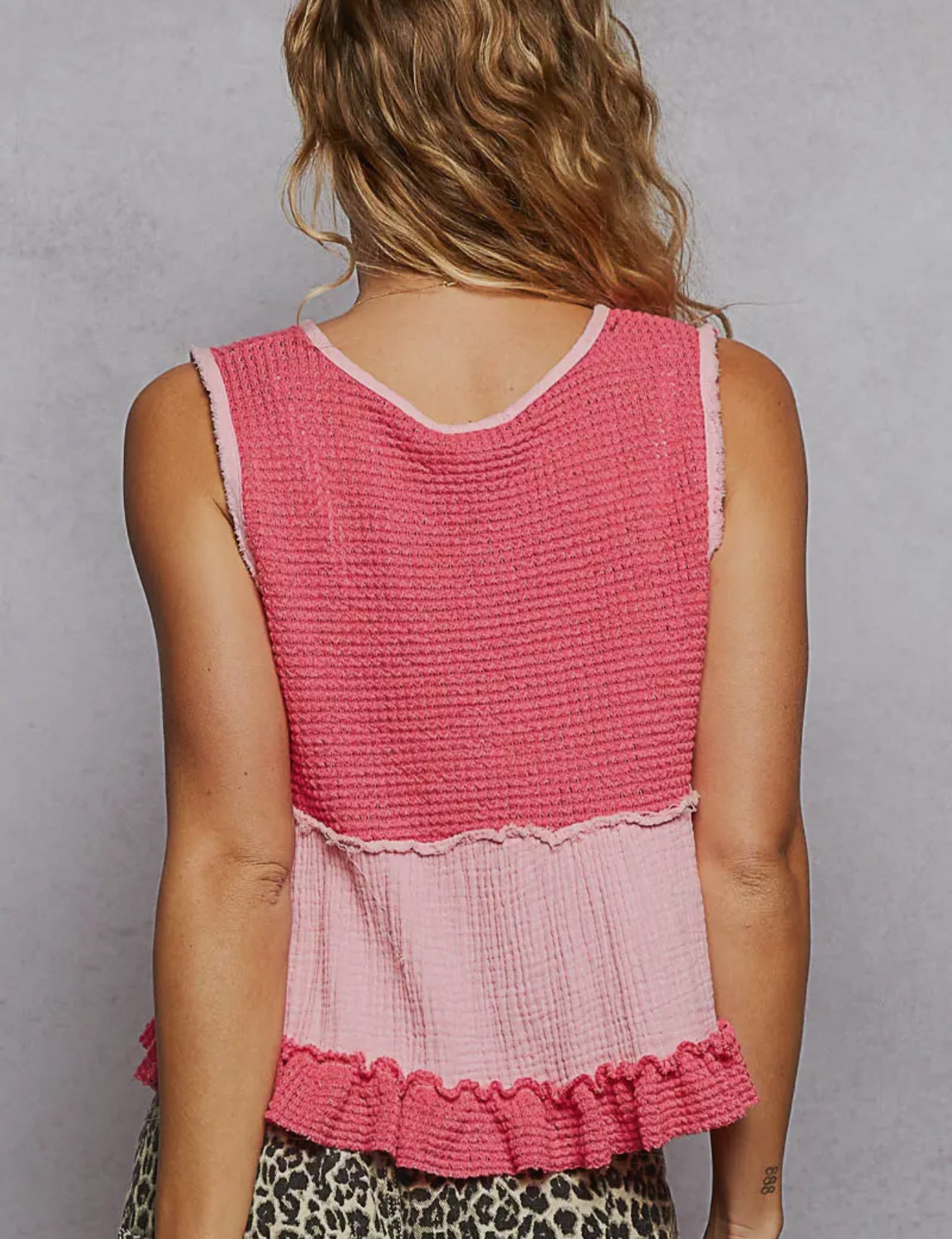 Candy Pink Cropped Babydoll Top