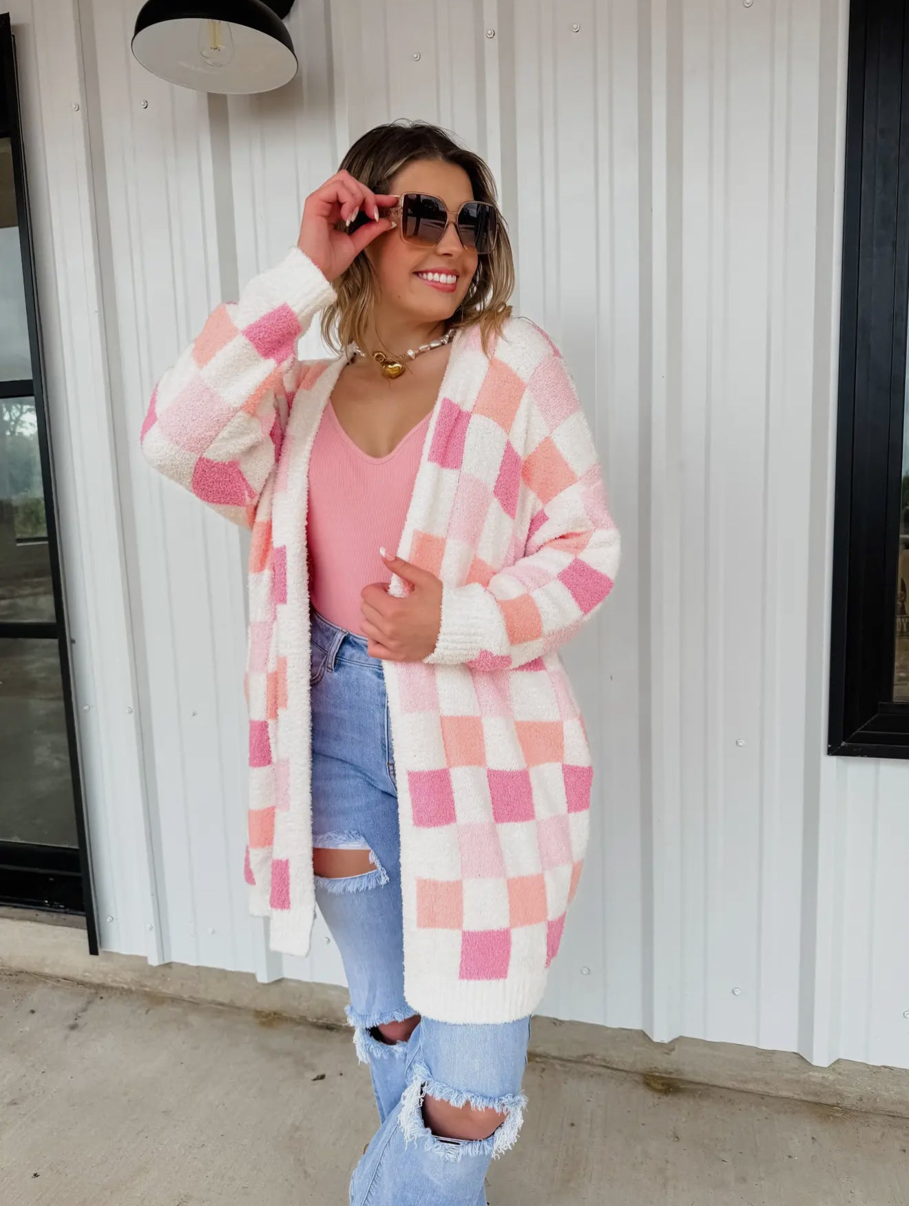 Checkered Cloud Cardigan