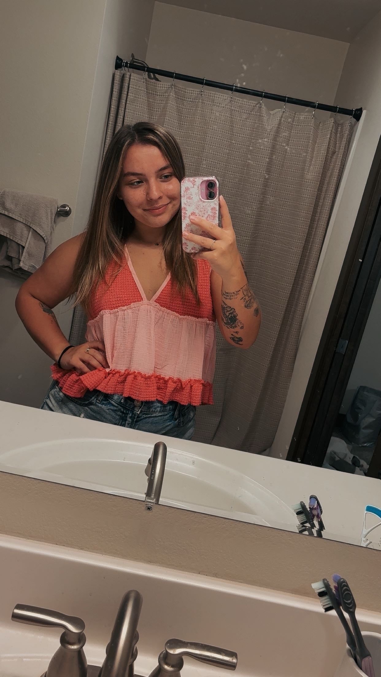 Candy Pink Cropped Babydoll Top