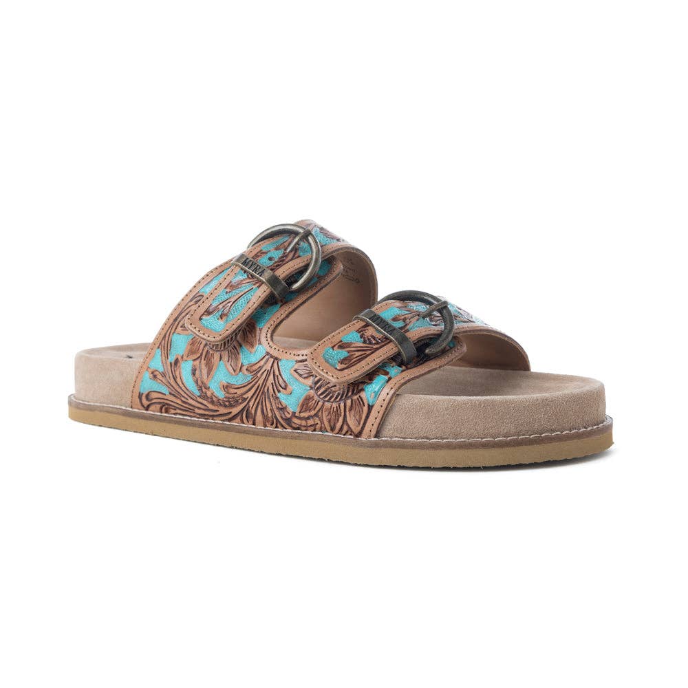 Sagewave Blue Leather Sandals