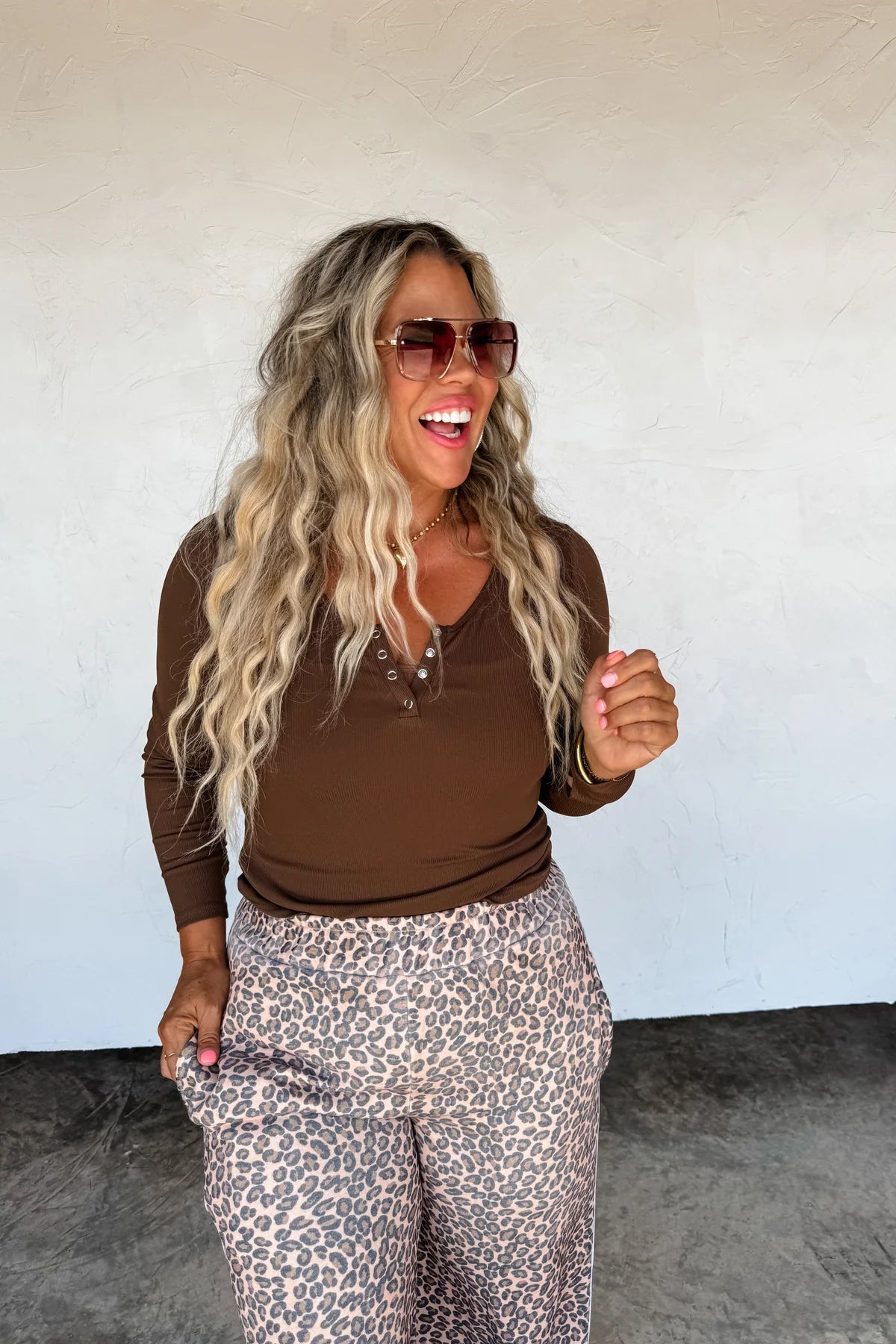 “Slipping into Fall” Button Snap Top