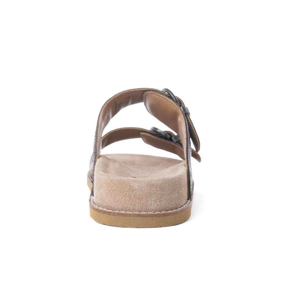 Bronzed Brown Leather Sandals
