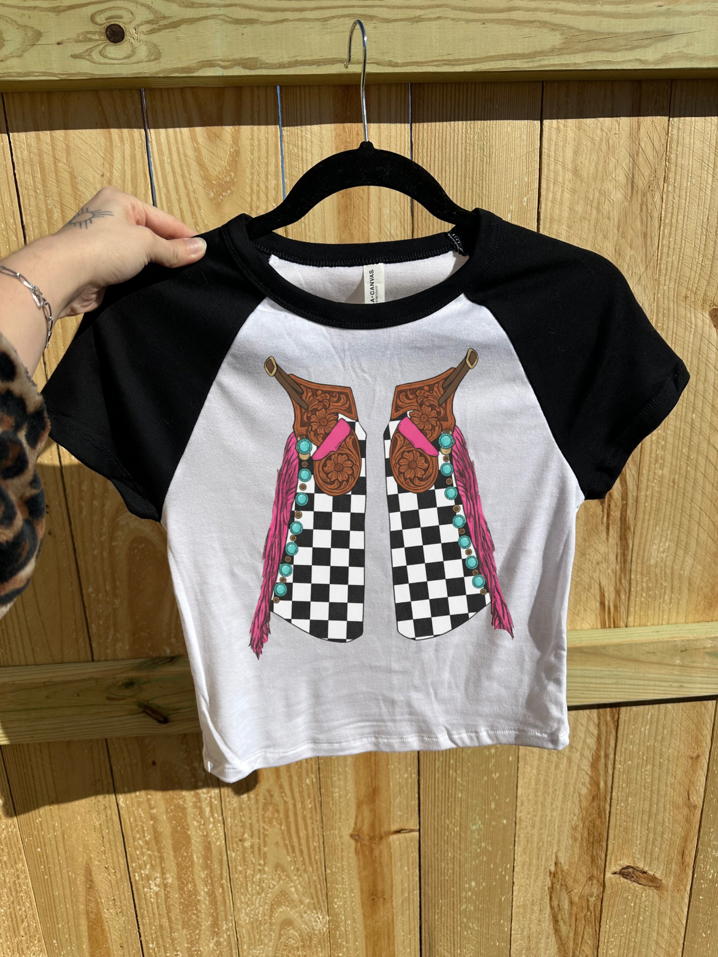 Checkered Chaps Baby Tee