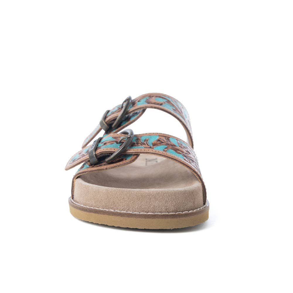 Sagewave Blue Leather Sandals