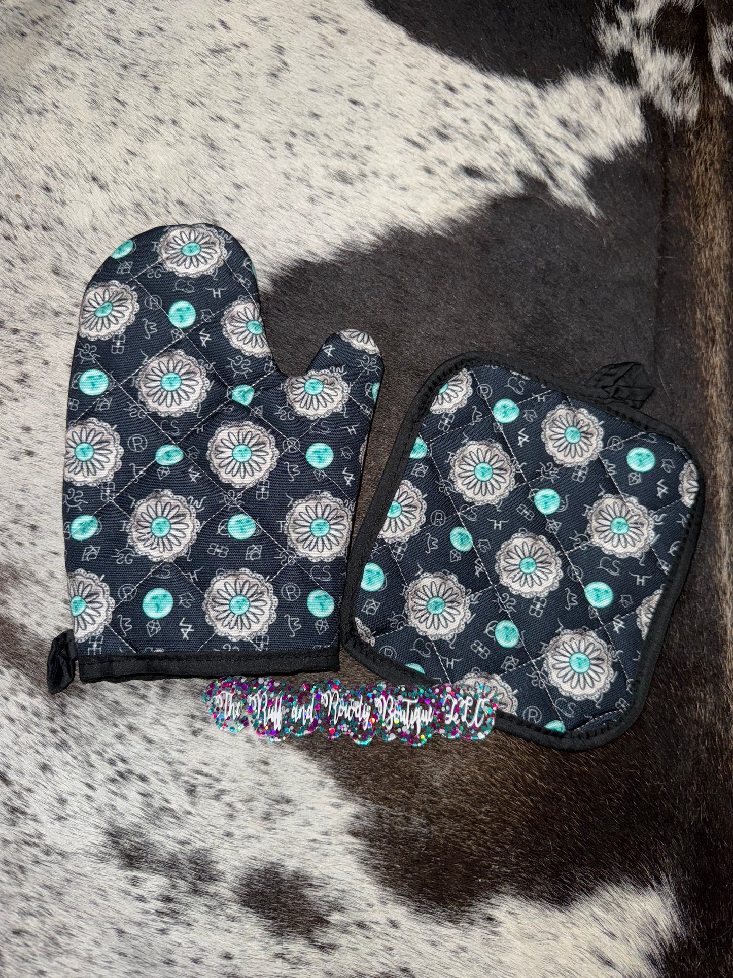 Western Oven Mitt Set