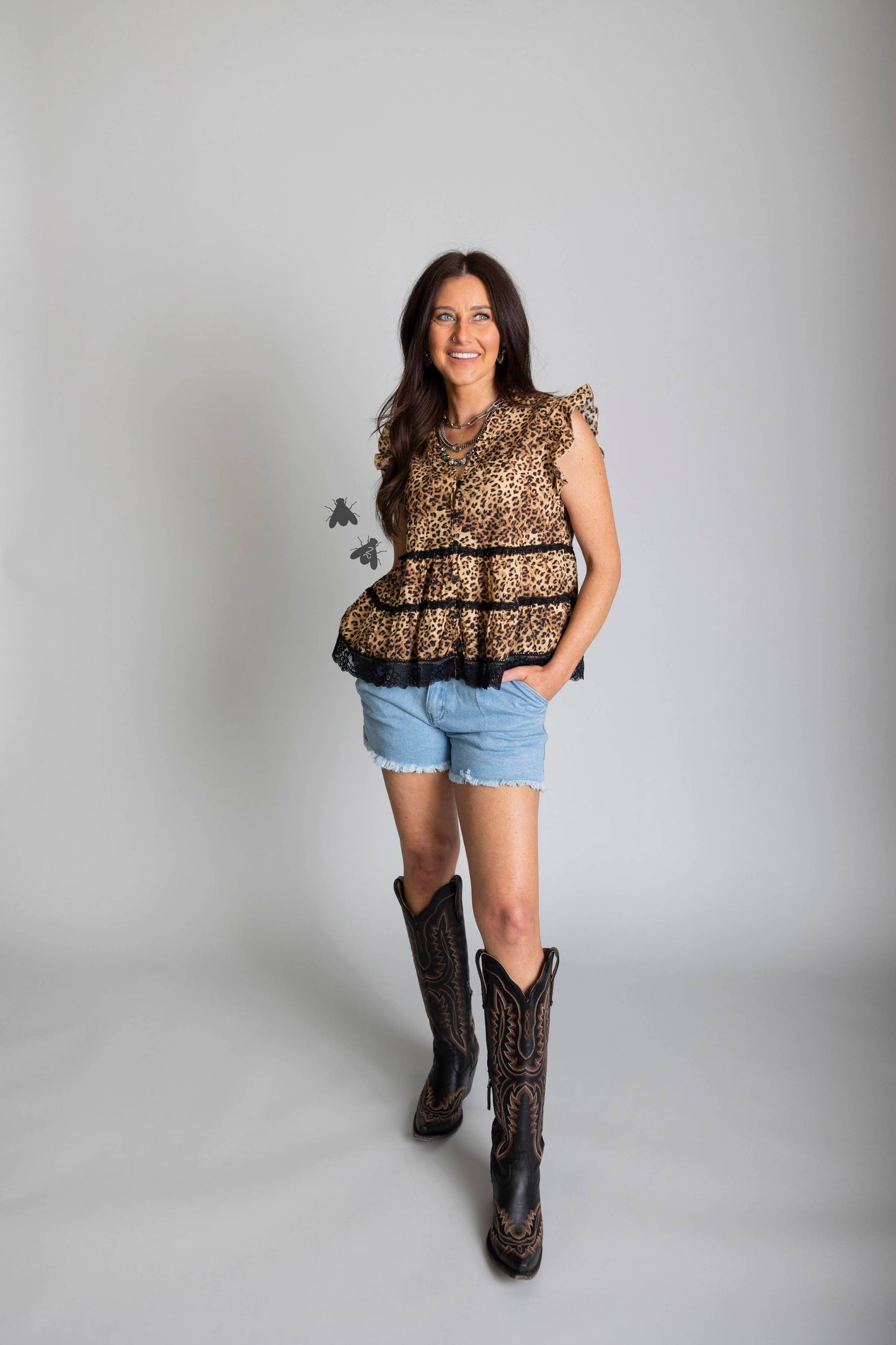 LLANO LEOPARD LACE TOP