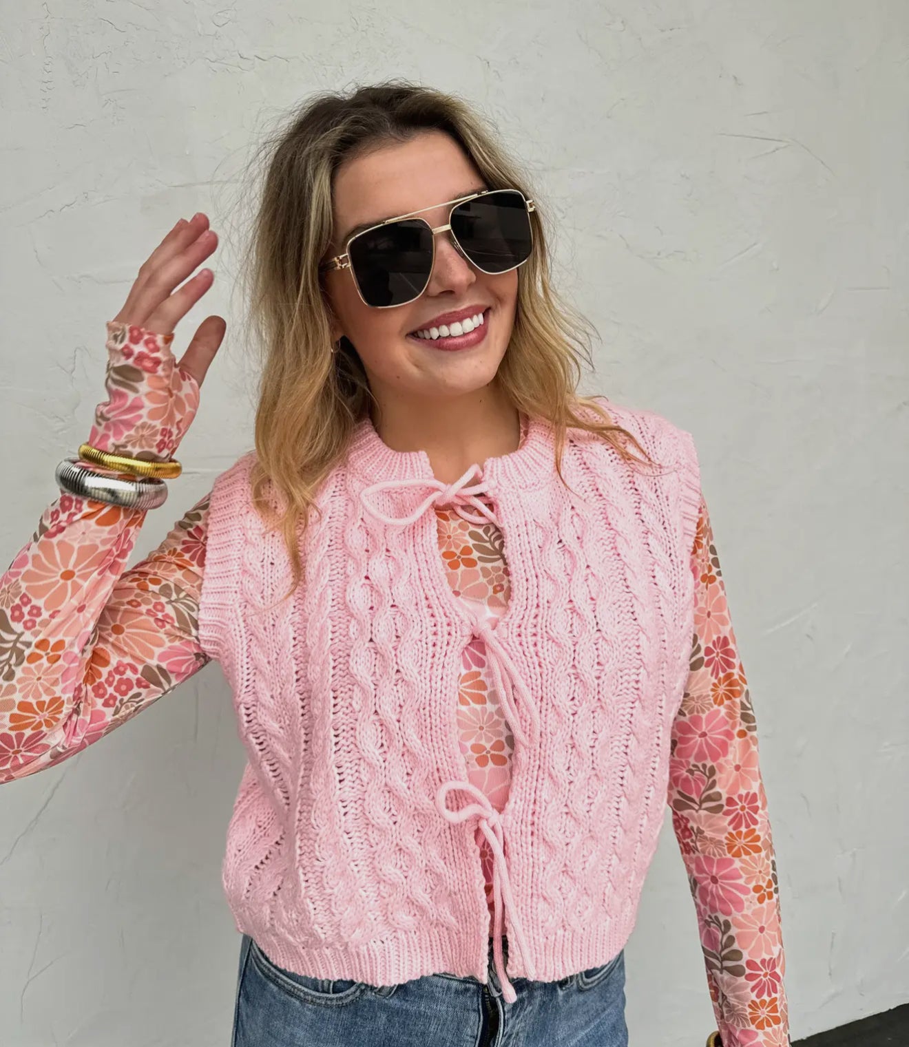 Flora Front Tie Sweater Vest