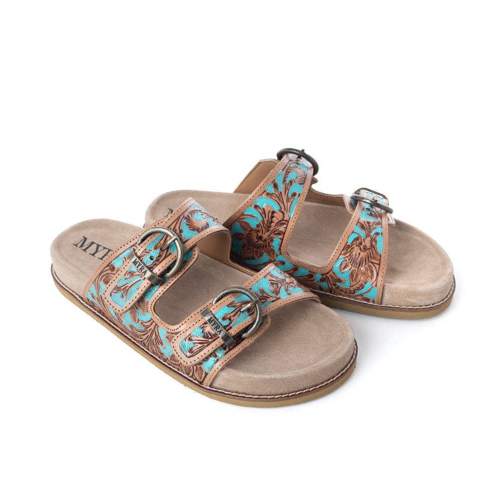 Sagewave Blue Leather Sandals
