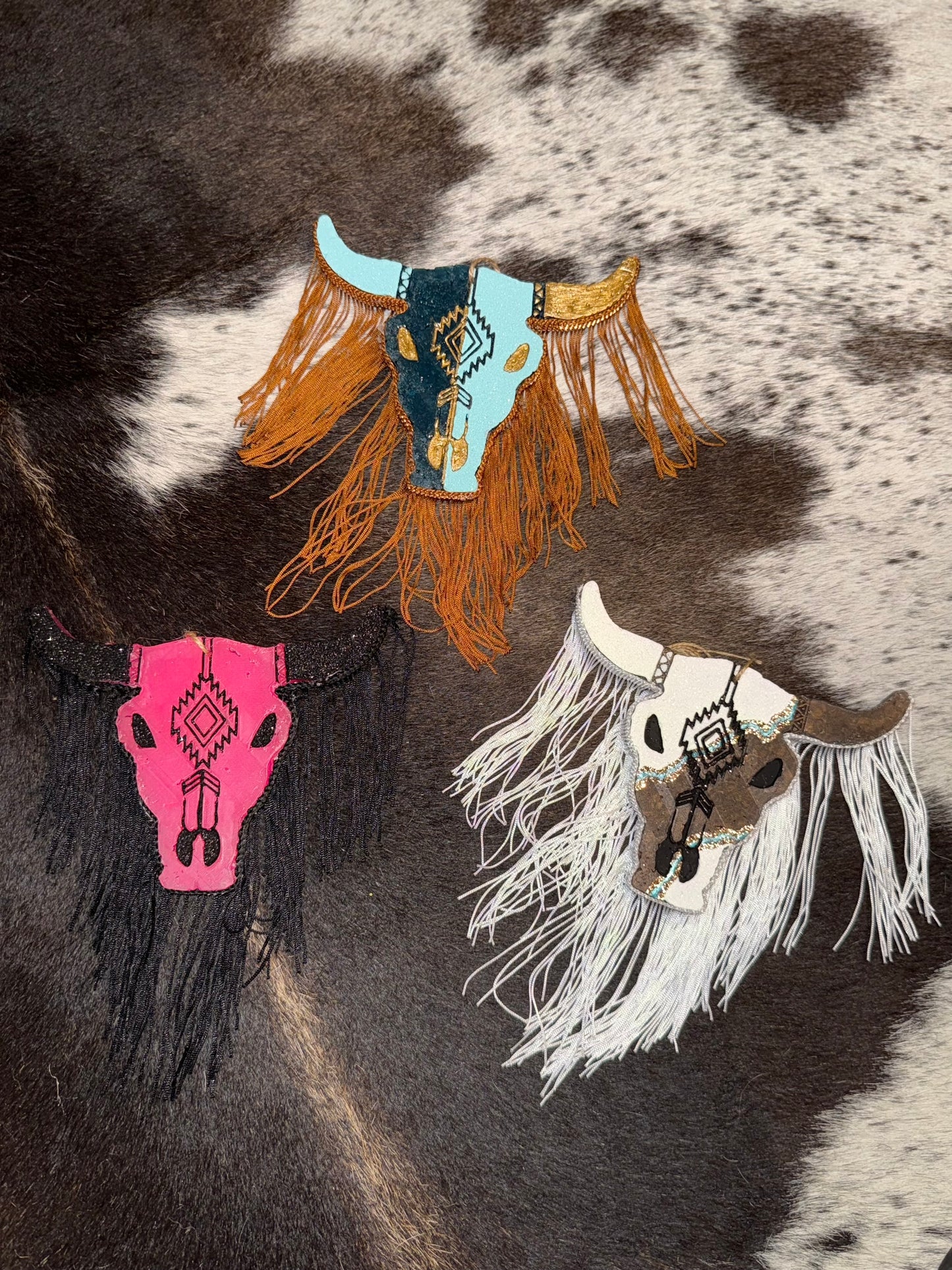 Bull Skull with Fringe Car Freshies