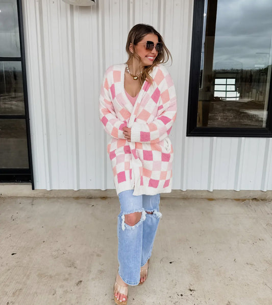 Checkered Cloud Cardigan