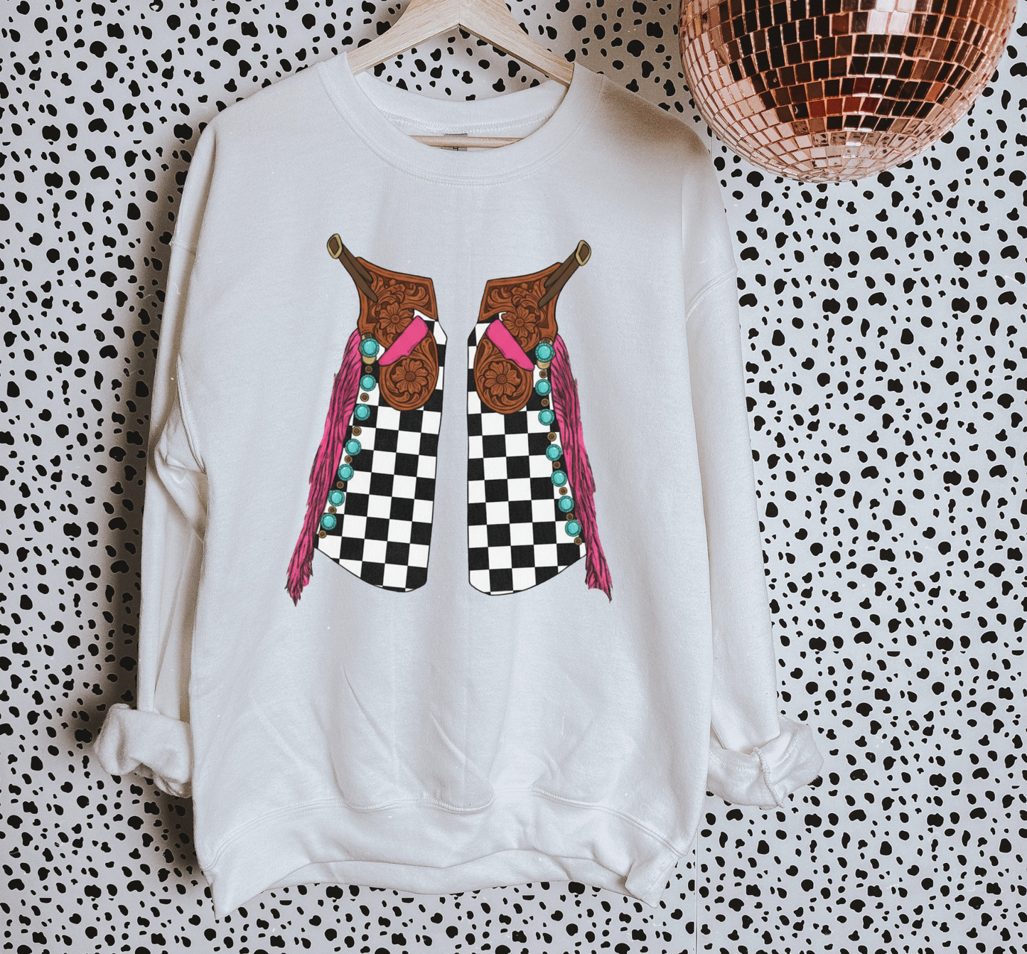 Checkered Chaps TEE or CREWNECK