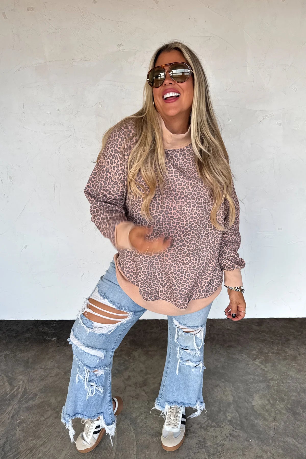 Stay Wild Oversized Mock Neck Sweatshirt