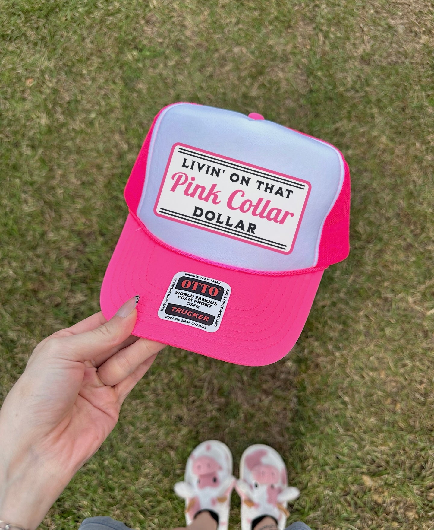 Pink Collar Dollar Trucker Hat (Multiple Color Options)