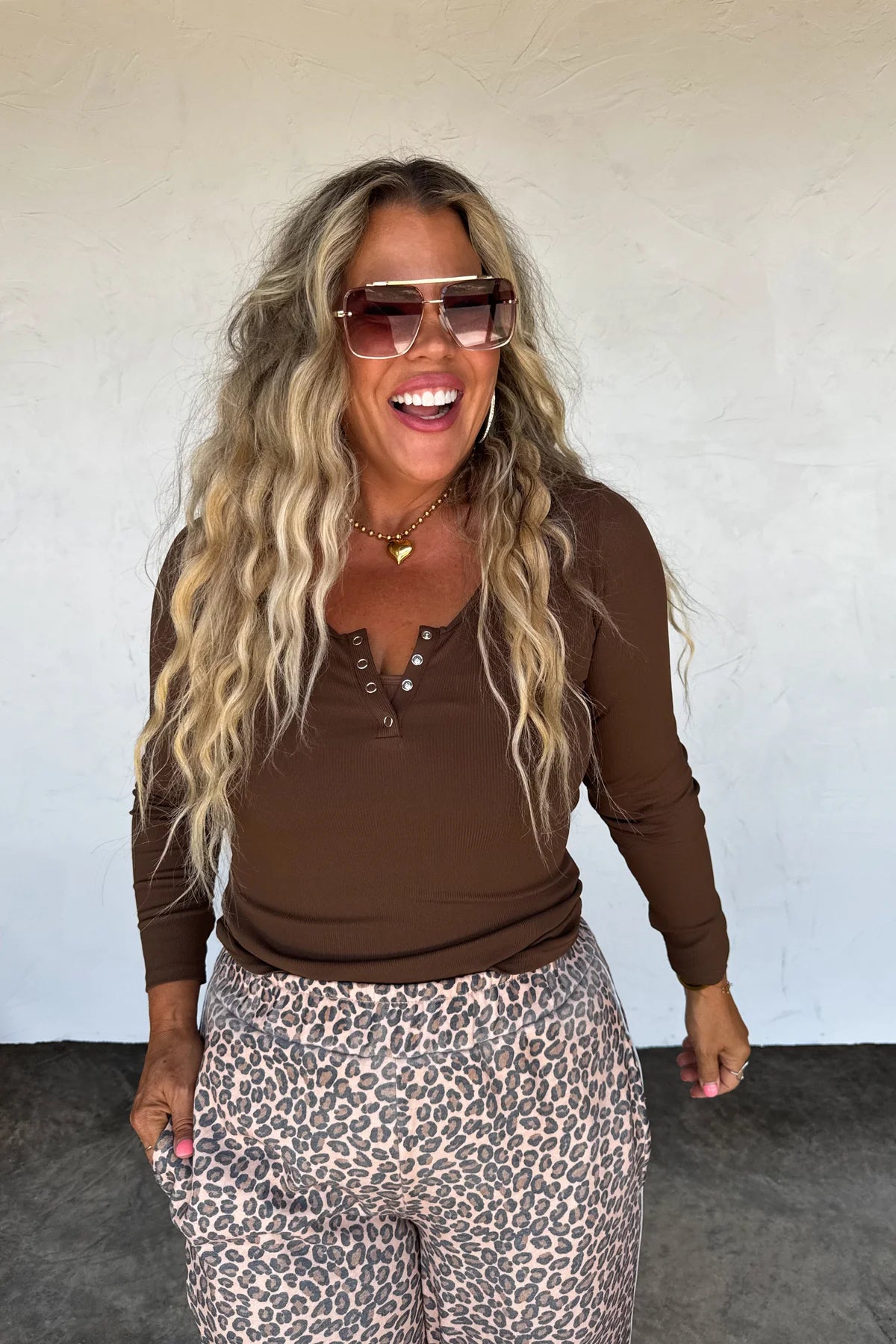 “Slipping into Fall” Button Snap Top