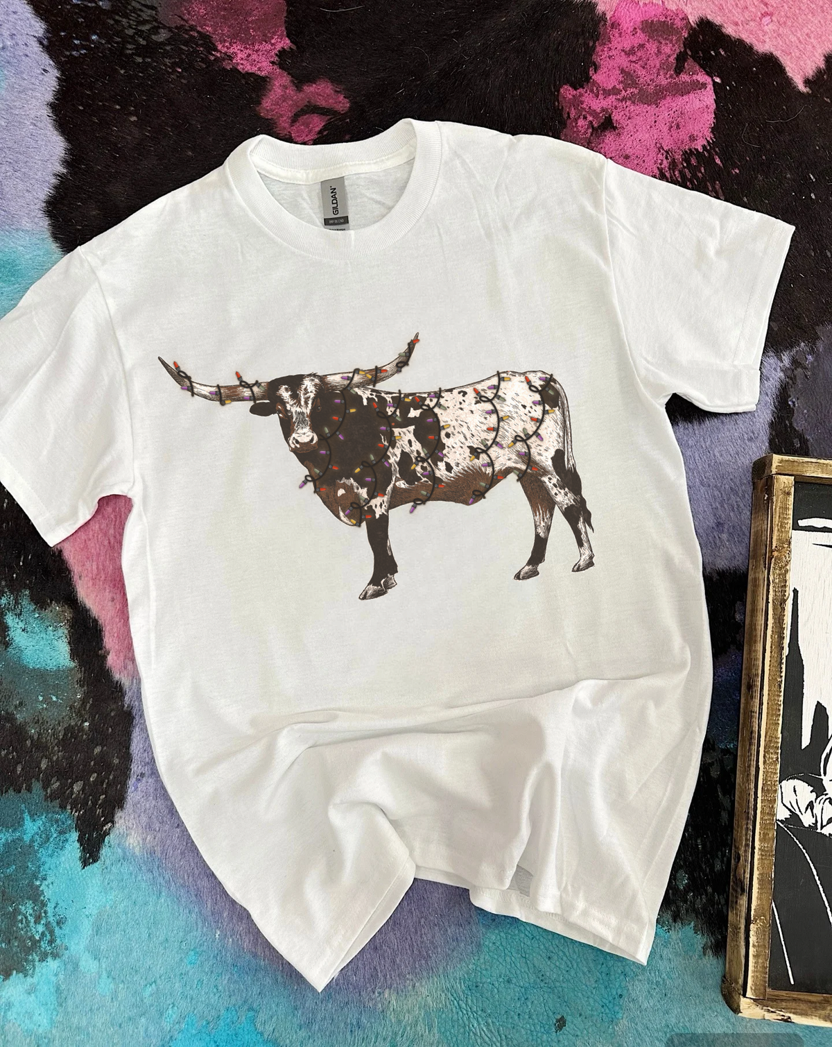 Christmas Lights Longhorn Tee or Crewneck