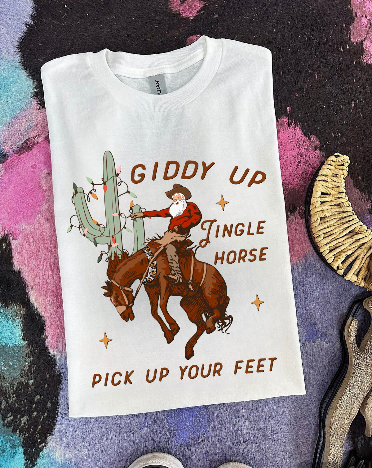 Giddy Up Jingle Horse Tee or Crewneck