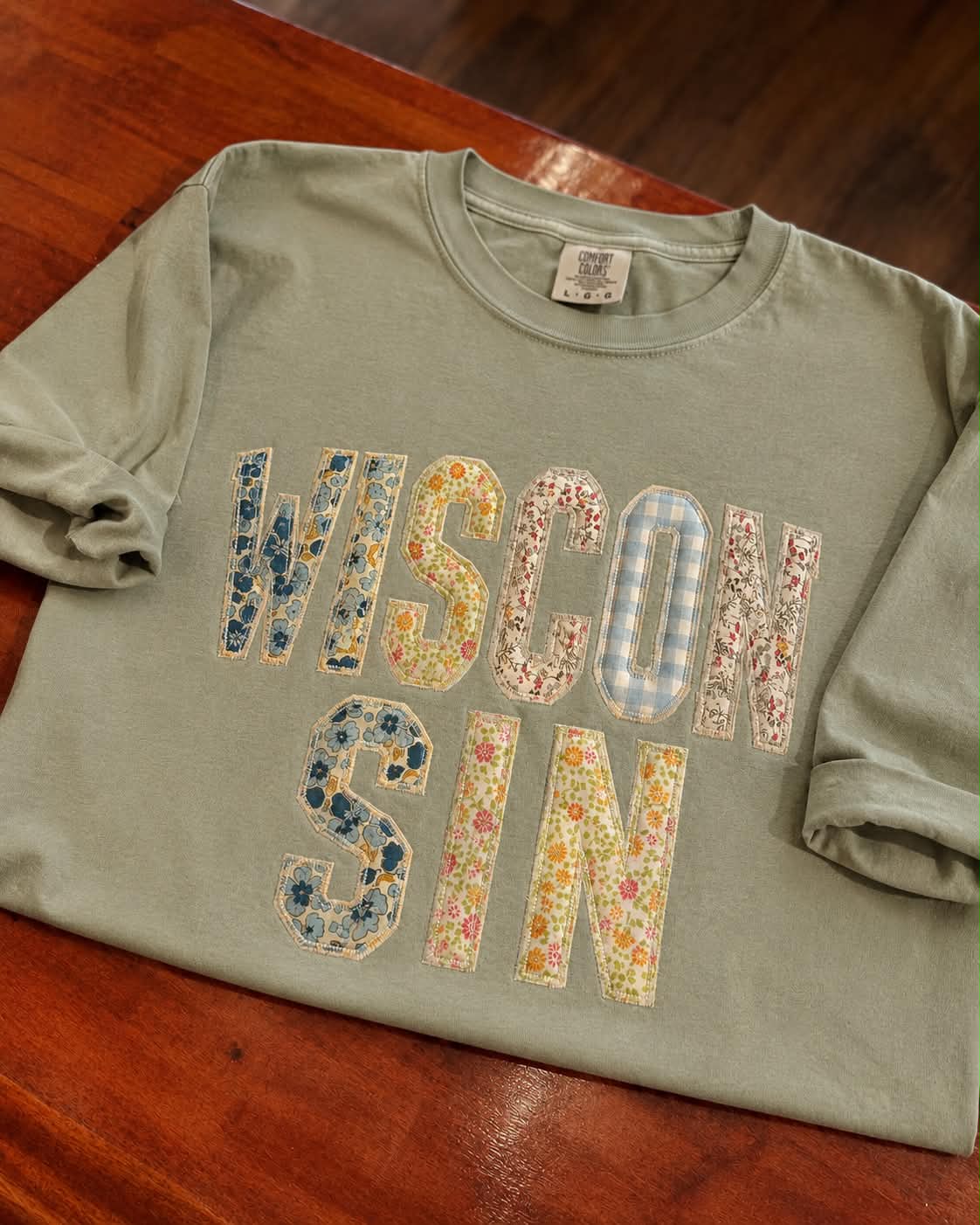 Embroidered Floral Wisconsin Tee