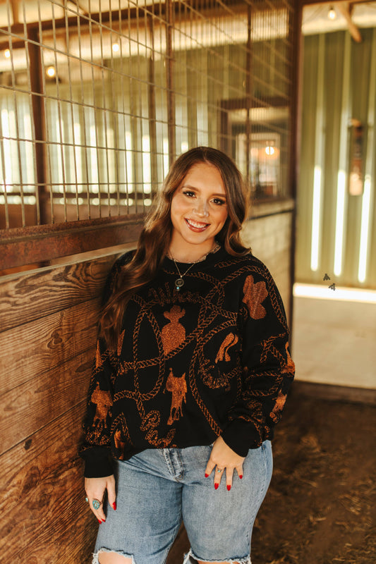 Copper Cowboy Sweater {reversible!}