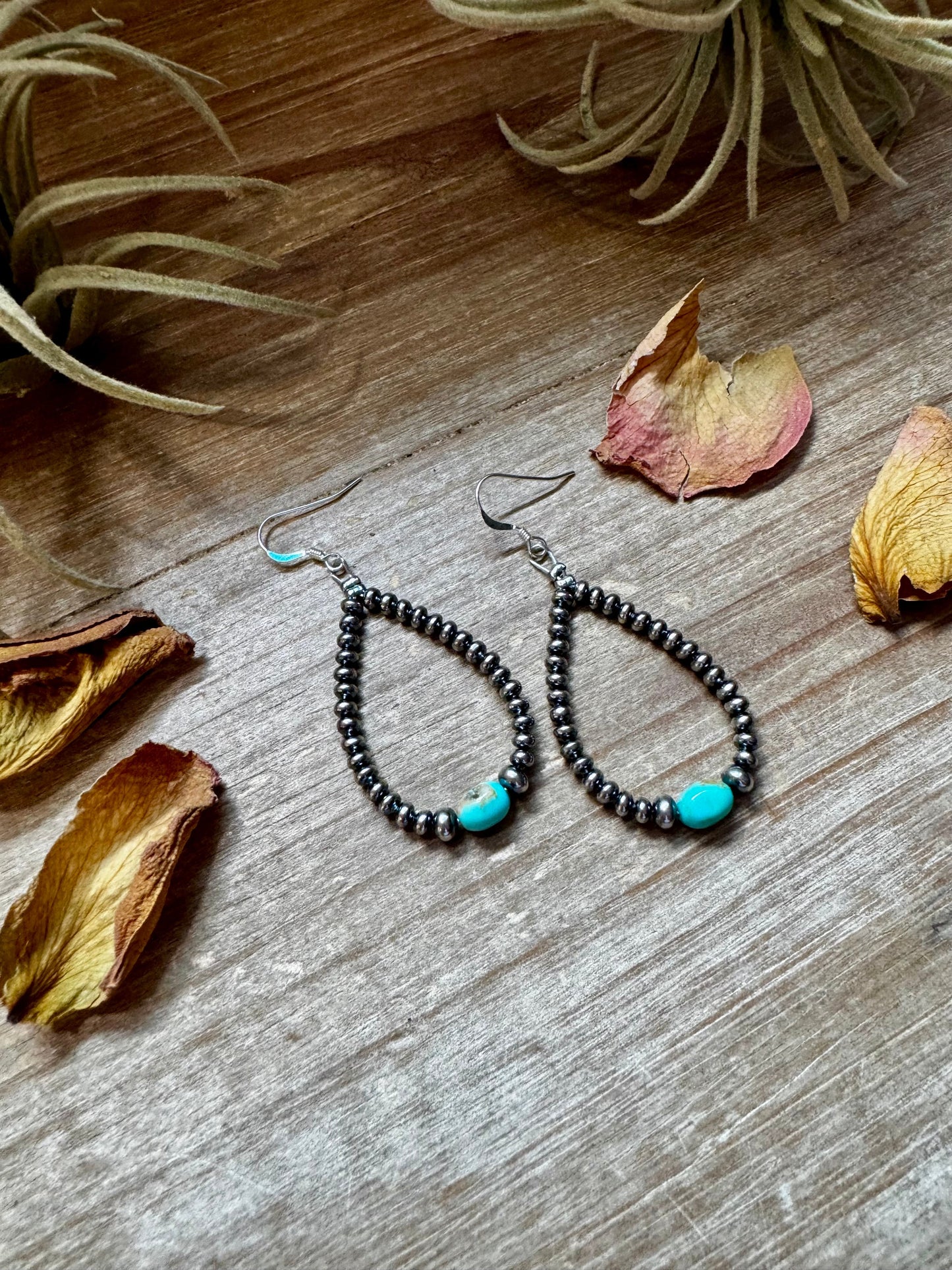 Sleeping Beauty Turquoise Teardrop Earrings – Sterling Silver