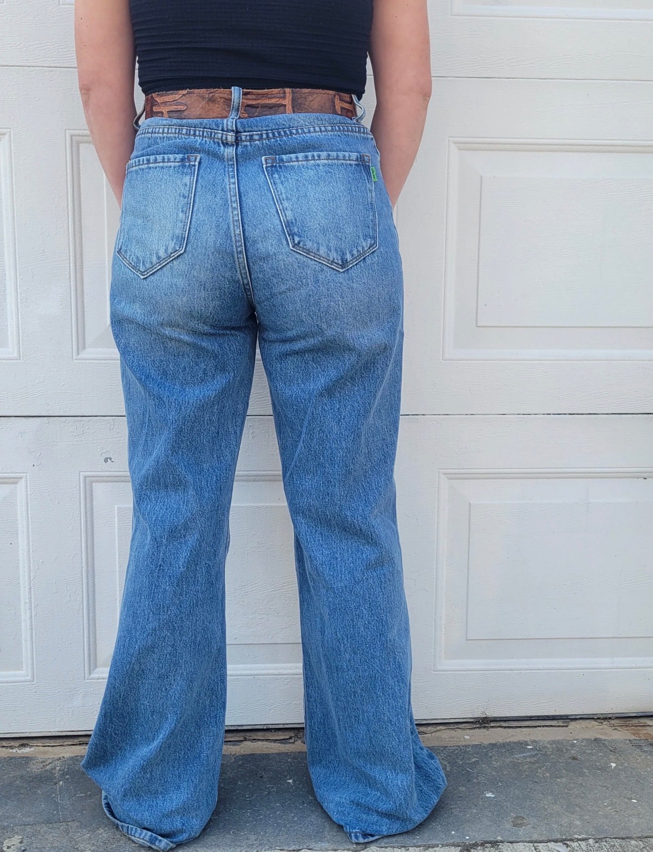 The Julia Distressed Wide Leg Jean