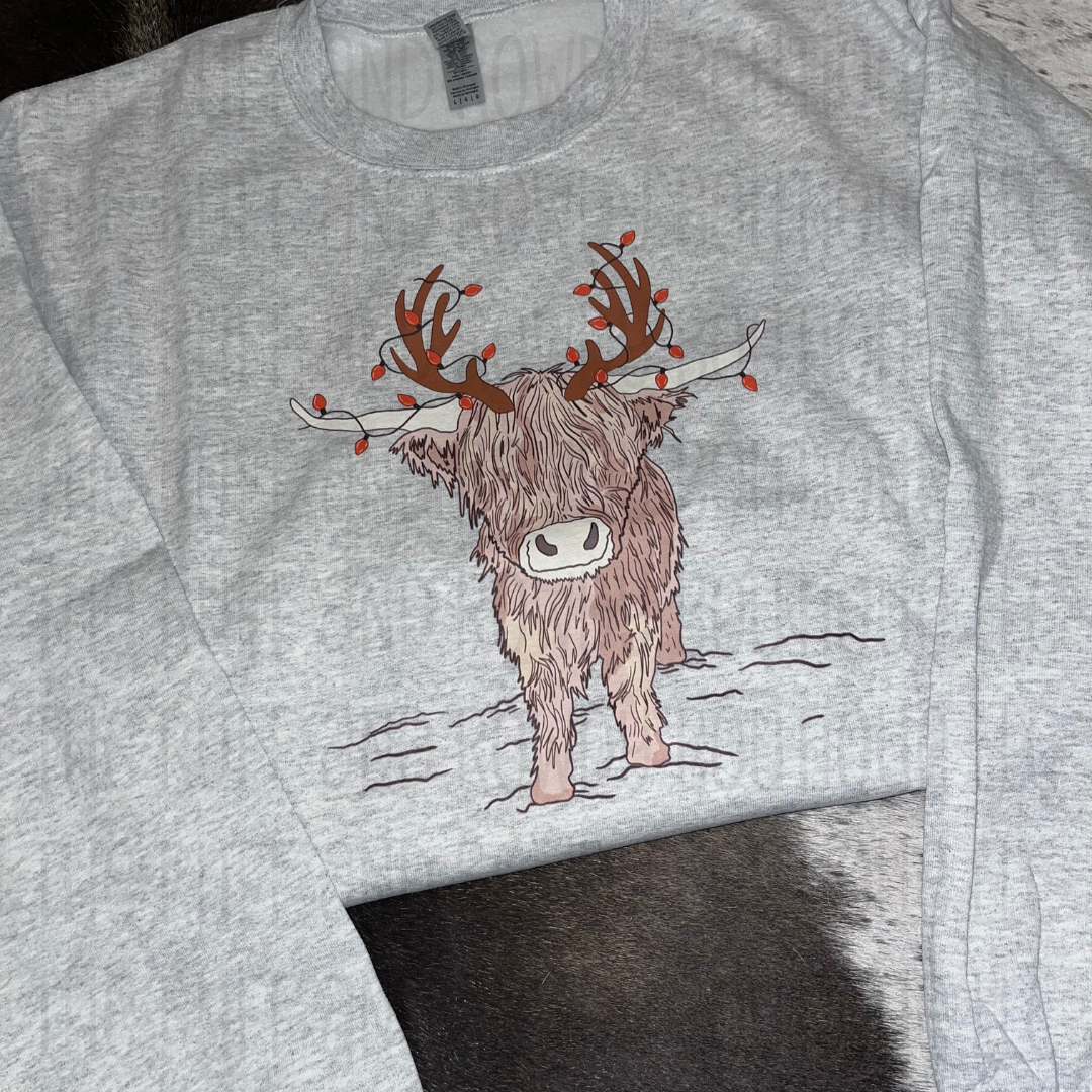 Christmas Highland Cow Crewneck