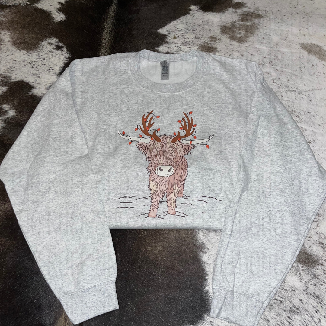 Christmas Highland Cow Crewneck