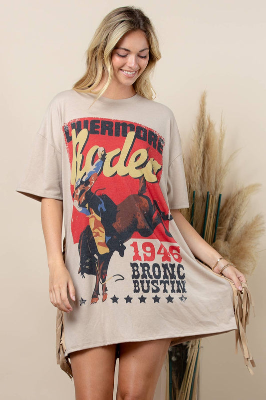 Rodeo Nights Fringe T-Shirt Dress