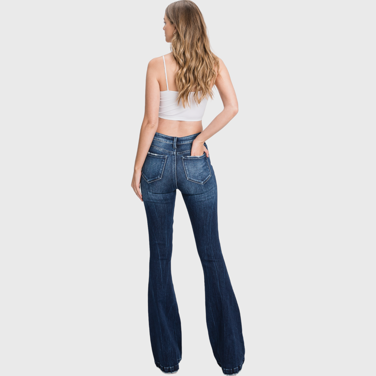The Country Cutie Distressed Mid-rise Flares